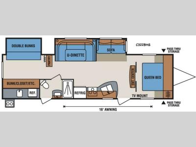 Floorplan - 2016 KZ Spree Connect C322BHS
