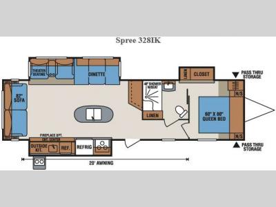 Floorplan - 2016 KZ Spree 328IK
