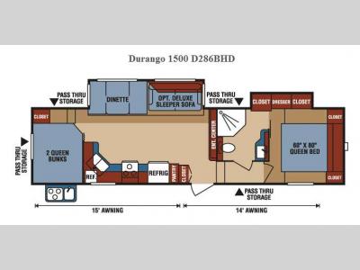 Floorplan - 2016 KZ Durango 1500 D286BHD
