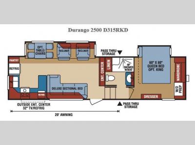 Floorplan - 2016 KZ Durango 2500 D315RKD