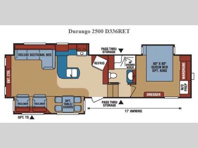 Floorplan - 2016 KZ Durango 2500 D336RET