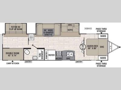 Floorplan - 2016 Coachmen RV Freedom Express 310BHDS