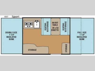 Floorplan - 2016 Coachmen RV Clipper Camping Trailers 106ST Sport