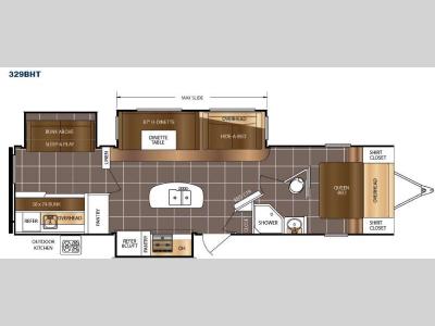 Floorplan - 2016 Prime Time RV LaCrosse 329BHT
