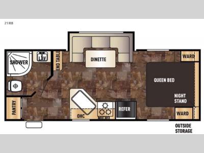 Floorplan - 2016 Forest River RV Cherokee Grey Wolf 21RB