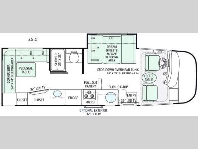Floorplan - 2016 Thor Motor Coach Vegas 25.1