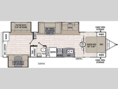 Floorplan - 2016 Coachmen RV Freedom Express Liberty Edition 312BHDS