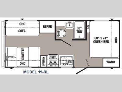 Floorplan - 2016 Palomino Puma 19-RL