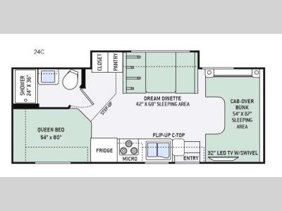 Floorplan - 2016 Thor Motor Coach Four Winds 24C
