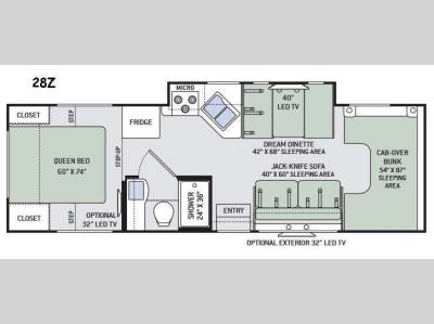 Floorplan - 2016 Thor Motor Coach Four Winds 28Z