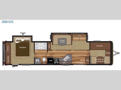Floorplan - 2016 Keystone RV Hideout 38BHDS