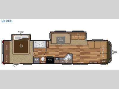 Floorplan - 2016 Keystone RV Hideout 38FDDS