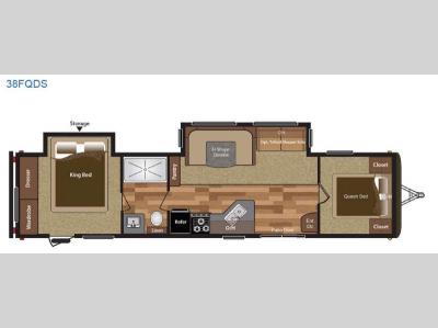 Floorplan - 2016 Keystone RV Hideout 38FQDS
