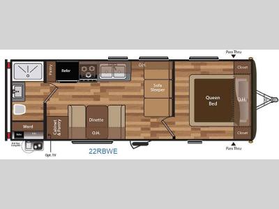 Floorplan - 2016 Keystone RV Hideout 22RBWE