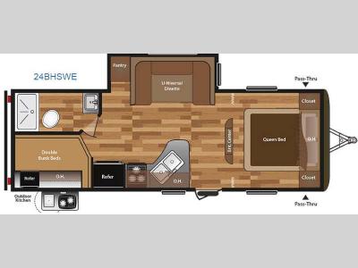 Floorplan - 2016 Keystone RV Hideout 24BHSWE