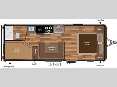 Floorplan - 2016 Keystone RV Hideout 24BHWE
