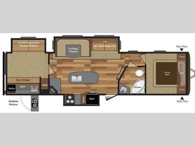 Floorplan - 2016 Keystone RV Hideout 32BHTS