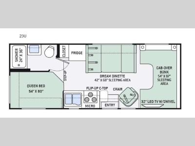 Floorplan - 2016 Thor Motor Coach Chateau 23U