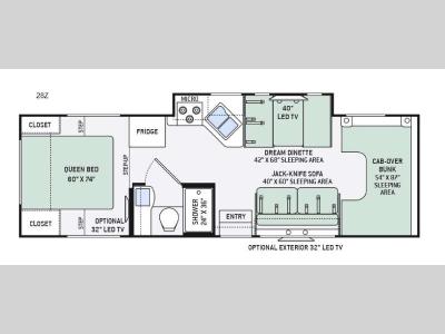 Floorplan - 2016 Thor Motor Coach Chateau 28Z