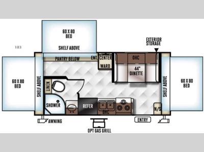 Floorplan - 2016 Forest River RV Rockwood Roo 183