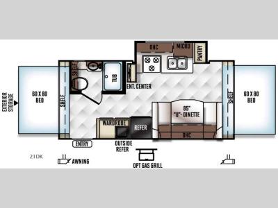 Floorplan - 2016 Forest River RV Rockwood Roo 21DK