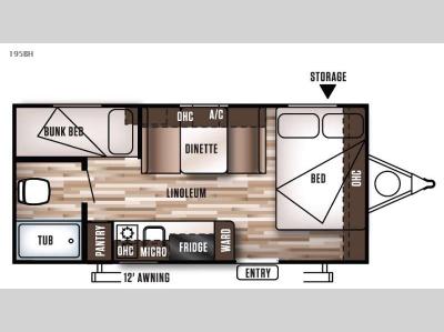 Floorplan - 2016 Forest River RV Wildwood X Lite FS 195BH