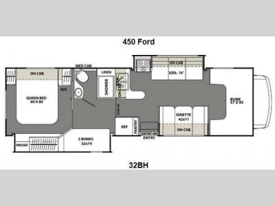Floorplan - 2016 Coachmen RV Freelander 32BH Ford 450