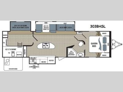 Floorplan - 2015 Dutchmen RV Kodiak Express 303BHSL Express