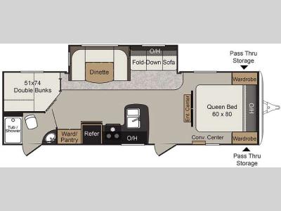 Floorplan - 2016 Keystone RV Passport 2810BH Grand Touring