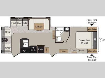Floorplan - 2016 Keystone RV Passport 2890RL Grand Touring