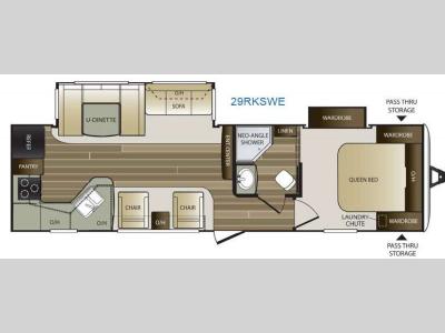 Floorplan - 2016 Keystone RV Cougar Half-Ton Series 29RKSWE