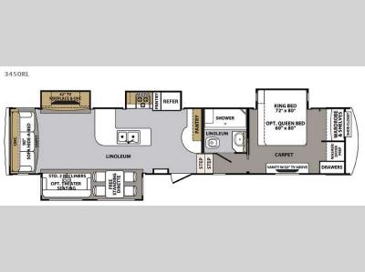 Floorplan - 2016 Forest River RV Cardinal 3450RL