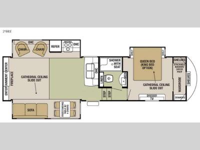 Floorplan - 2016 Forest River RV Cedar Creek Silverback 29RE