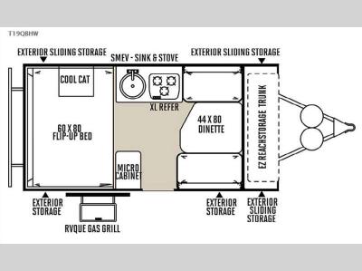 Floorplan - 2016 Forest River RV Flagstaff Hard Side T19QBHW