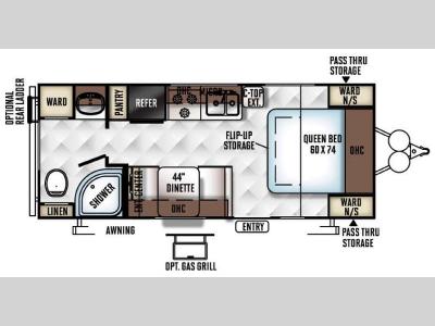 Floorplan - 2016 Forest River RV Flagstaff Micro Lite 23FB