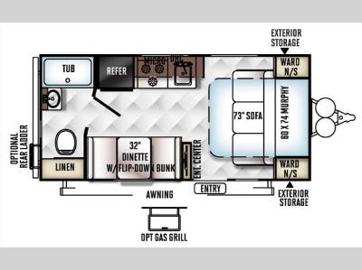 Floorplan - 2016 Forest River RV Rockwood Mini Lite 1905