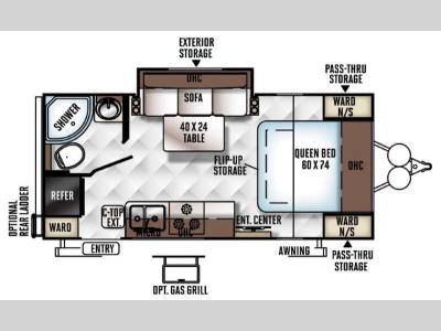 Floorplan - 2016 Forest River RV Rockwood Mini Lite 2109S