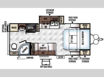 Floorplan - 2016 Forest River RV Rockwood Mini Lite 2304KS