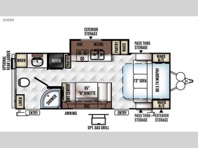 Floorplan - 2016 Forest River RV Rockwood Mini Lite 2503S