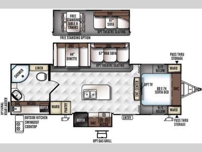 Floorplan - 2016 Forest River RV Rockwood Ultra Lite 2607A