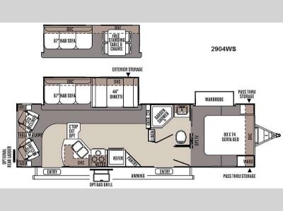 Floorplan - 2016 Forest River RV Rockwood Ultra Lite 2904WS