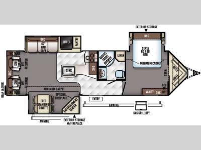 Floorplan - 2016 Forest River RV Rockwood Wind Jammer 3029W