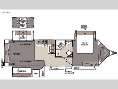 Floorplan - 2016 Forest River RV Rockwood Wind Jammer 3065WA