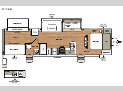Floorplan - 2016 Forest River RV Salem Hemisphere Lite 312QBUD