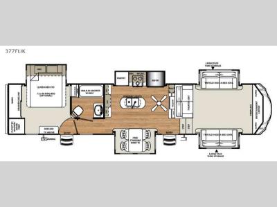 Floorplan - 2016 Forest River RV Sandpiper 377FLIK