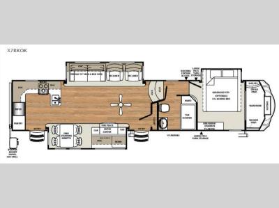 Floorplan - 2016 Forest River RV Sandpiper 37RKOK