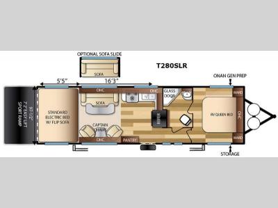 Floorplan - 2016 Forest River RV Sandstorm T280SLR