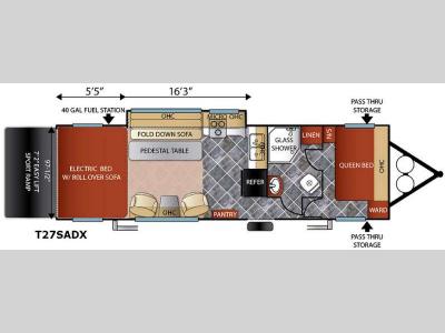 Floorplan - 2016 Forest River RV Shockwave T27SADX