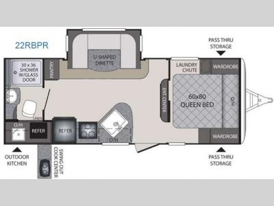 Floorplan - 2016 Keystone RV Premier Ultra Lite 22RBPR
