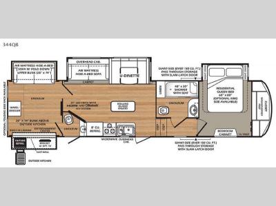 Floorplan - 2016 Forest River RV Wildcat 344QB